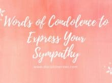 Words of Condolence to Express Your Sympathy